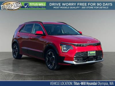 2023 Kia Niro EV Wave in Runway Red — front three-quarter view