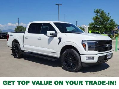 2024 Ford F-150 Platinum in White Metallic — front three-quarter view