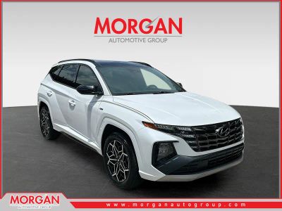2023 Hyundai Tucson N Line in White — front three-quarter view