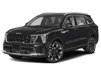2026 Kia Sorento EX in Black — front three-quarter view