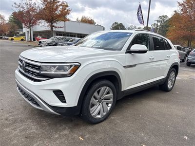 2023 Volkswagen Atlas Cross Sport 3.6L V6 SE w/Technology in Pure White — front three-quarter view