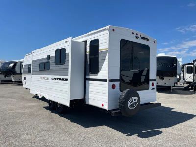 2026 Forest River Wildwood X-Lite — rear three-quarter view