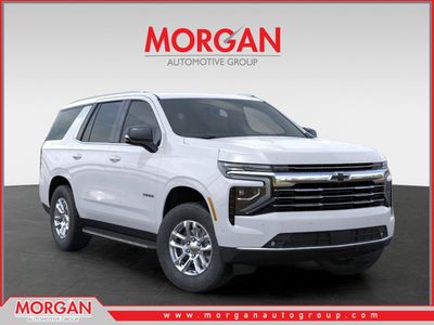 2026 Chevrolet Tahoe LT in Summit White — front three-quarter view
