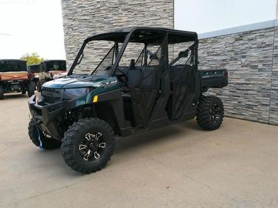 2026 Polaris Ranger Crew XP 1000 Premium Blue Labyrinth — rear three-quarter view
