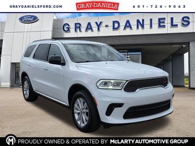 2023 Dodge Durango SXT in White Knuckle Clearcoat — front three-quarter view