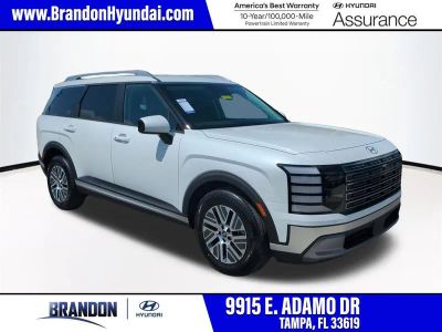 2026 Hyundai PALISADE HYBRID SEL in White — front three-quarter view