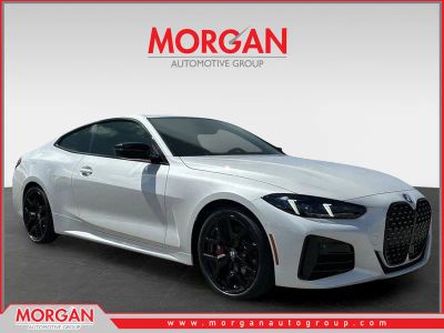 2026 BMW 4 Series 430i in White — front three-quarter view