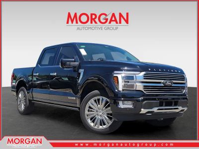 2024 Ford F-150 Platinum in Black — front three-quarter view