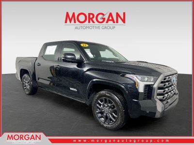 2023 Toyota Tundra Platinum in Midnight Black Metallic — front three-quarter view