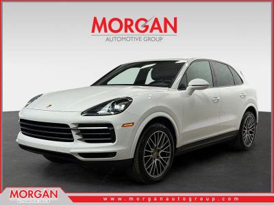 2023 Porsche Cayenne Platinum Edition in White — front three-quarter view