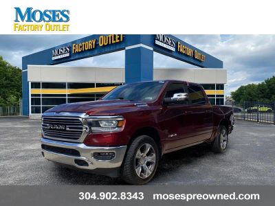 2023 RAM 1500 Laramie in Delmonico Red Pearlcoat — front three-quarter view