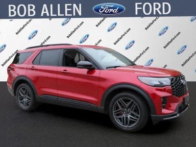 2026 Ford Explorer ST in Red Metallic — front three-quarter view