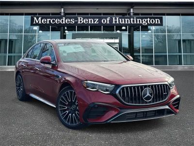 2026 Mercedes-Benz E-Class E 53 AMG in MANUFAKTUR Patagonia Red Metallic — front three-quarter view