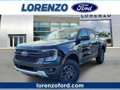 2026 Ford Ranger XLT in Shadow Black — front three-quarter view