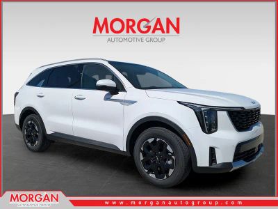 2026 Kia Sorento S in Glacial White Pearl — front three-quarter view