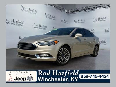2017 Ford Fusion Titanium in White Gold — front three-quarter view