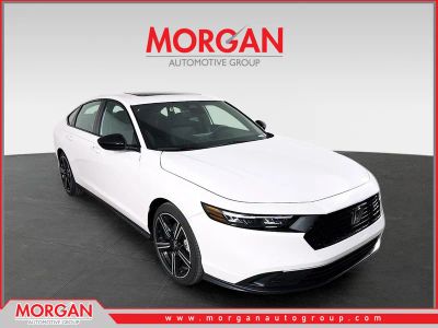 2026 Honda Accord Hybrid Sport in Platinum White Pearl — front three-quarter view