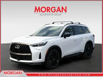 2026 INFINITI QX60 SPORT in Radiant White — front three-quarter view