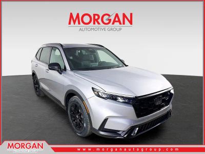 2026 Honda CR-V Hybrid Sport in Solar Silver Metallic — front three-quarter view