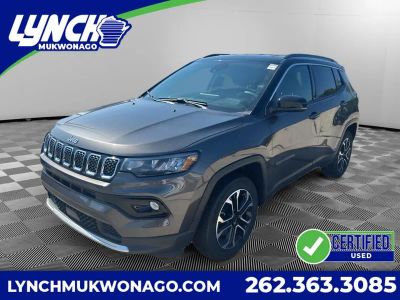 2023 Jeep Compass Limited in Granite Crystal Metallic Clearcoat — front three-quarter view