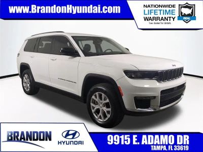 2022 Jeep Grand Cherokee L Limited in White — front three-quarter view