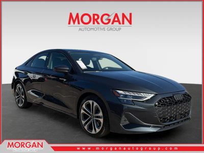 2026 Audi A3 Premium in Manhattan Gray Metallic — front three-quarter view