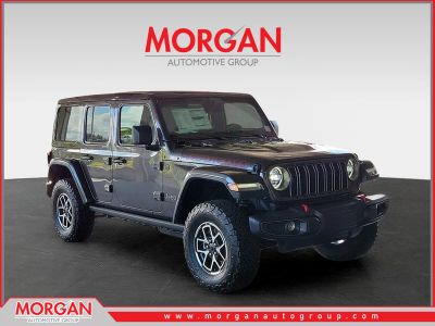 2026 Jeep Wrangler Rubicon in Granite Crystal Metallic Clearcoat — front three-quarter view