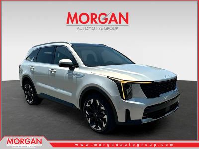 2026 Kia Sorento EX in Silver — front three-quarter view