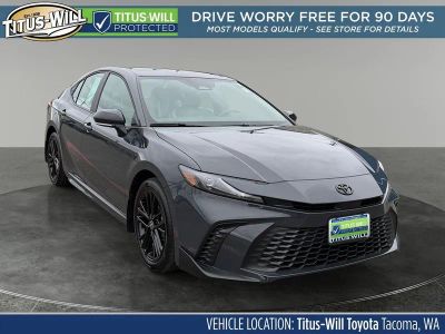 2025 Toyota Camry SE in Underground — front three-quarter view