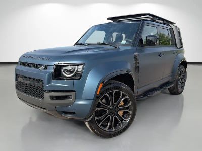 2026 Land Rover Defender 110 OCTA in Sargasso Blue Premium Metallic — front three-quarter view