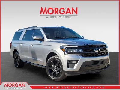 2022 Ford Expedition Max Limited in Iconic Silver Metallic — front three-quarter view
