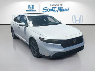 2026 Honda Accord Hybrid EX-L in Platinum White Pearl — front three-quarter view