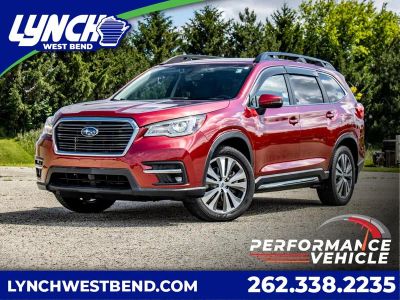 2020 Subaru Ascent Limited in Red — front three-quarter view