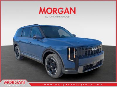 2027 Kia Telluride EX in Midnight Lake Blue — front three-quarter view