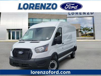 2026 Ford Transit Cargo Van MR in Oxford White — front three-quarter view