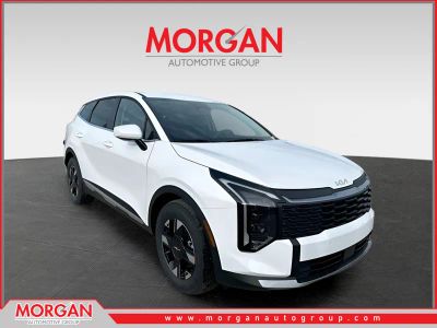 2026 Kia Sportage LX in Glacial White Pearl — front three-quarter view