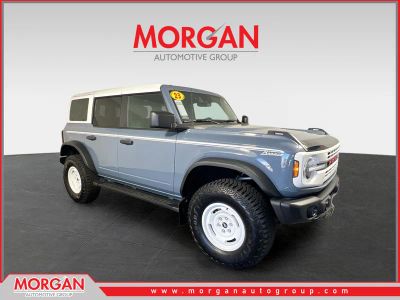 2023 Ford Bronco Heritage Edition in Azure Gray Metallic Tri-Coat — front three-quarter view