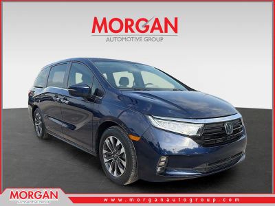 2022 Honda Odyssey EX-L in Obsidian Blue Pearl — front three-quarter view