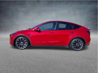 2021 Tesla Model Y — rear three-quarter view
