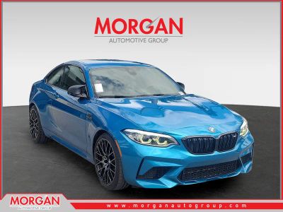 2021 BMW M2 Competition in Long Beach Blue Metallic — front three-quarter view