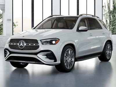 2026 Mercedes-Benz GLE 350 in MANUFAKTUR Moonlight White Metallic — front three-quarter view