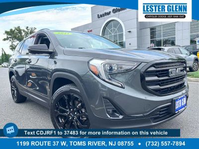 2021 GMC Terrain SLT in Graphite Gray Metallic — front three-quarter view