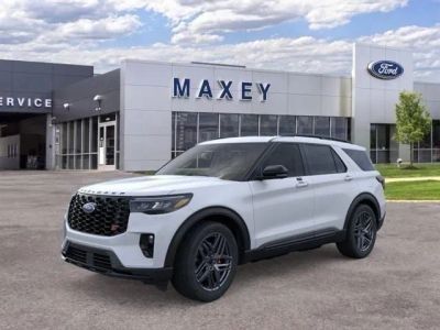 2026 Ford Explorer ST in Space White Metallic — front three-quarter view