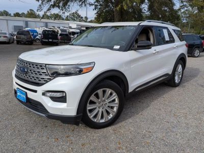 2020 Ford Explorer Limited in White — front three-quarter view