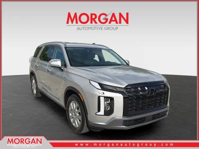 2025 Hyundai Palisade SEL in Typhoon Silver — front three-quarter view