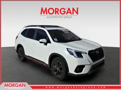 2024 Subaru Forester Sport in White — front three-quarter view