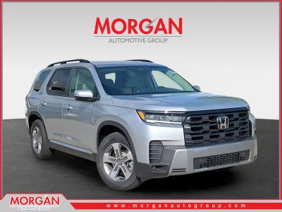 2026 Honda Pilot EX-L in Solar Silver Metallic — front three-quarter view