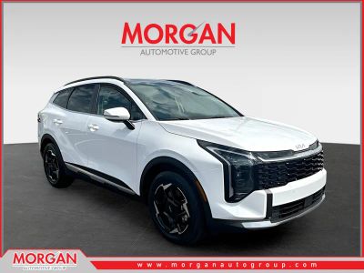 2026 Kia Sportage EX in White — front three-quarter view