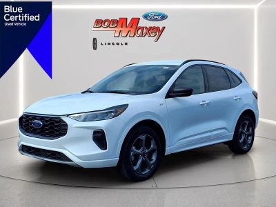 2023 Ford Escape ST-Line in Oxford White Yz — front three-quarter view
