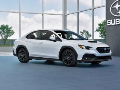 2026 Subaru WRX Premium in Ceramic White — front three-quarter view